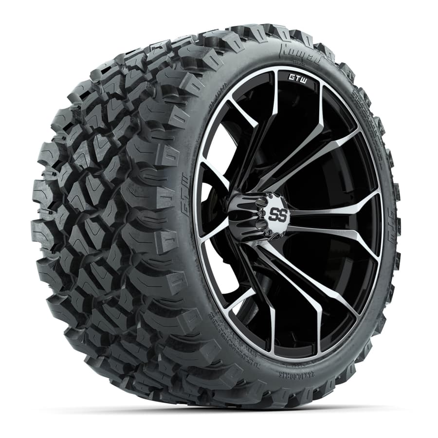 GTW Spyder Machined/Black  Wheels w/ Nomad All-Terrain Tires – Full Set