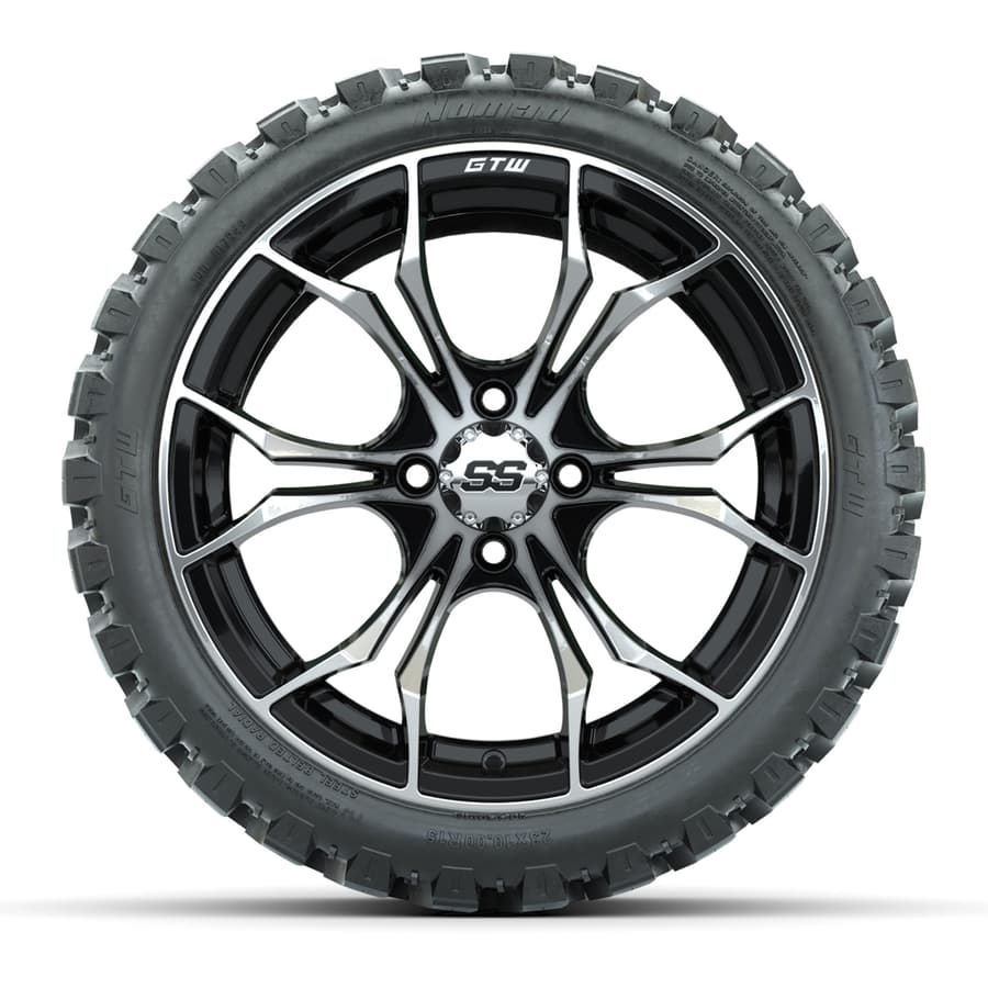 GTW Spyder Machined/Black  Wheels w/ Nomad All-Terrain Tires – Full Set